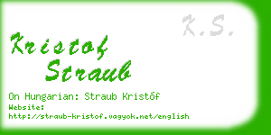 kristof straub business card